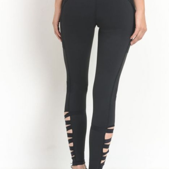 Highwaist Zig Zag Straps Pocket Leggings - Picture 5 of 5